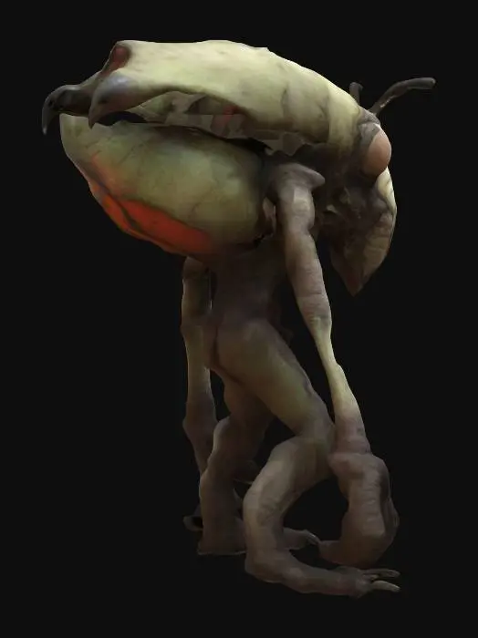 3D model for A life-size stylized tall insect like mugwump creature. "William S. Burroughs" Interzone theme. vivid Christmas colorization, NVIDIA OptiX, Daz3D, Renderotica, homoerotic horrific phallus, rough textures, deeply carved detail, highest quality, highest resolution, insane detailed, z-brush, v-ray, Meshy masterpiece, prize winning, Christmas lighting.