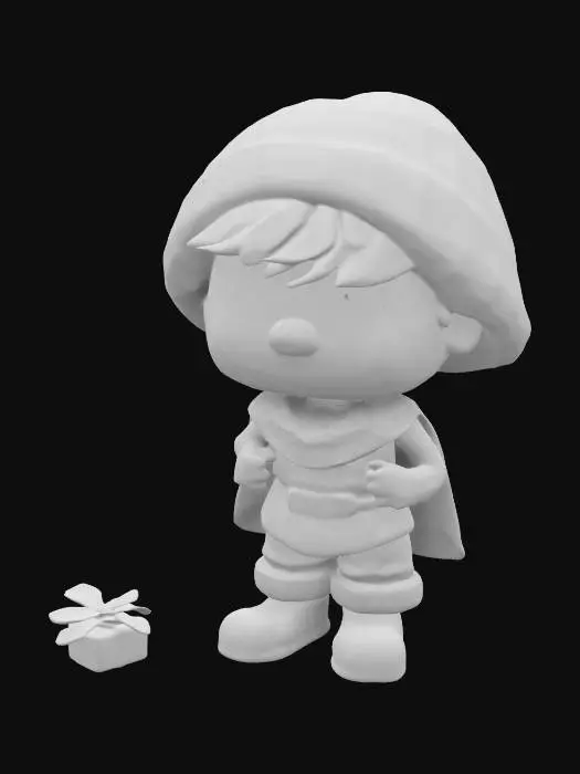 3D model for create Charlie Brown as if he was a real boy as a stylized young urchin wild_boy who has wrapped a Christmas themed blanket over his head. "William S. Burroughs" Interzone theme. he is singing Christmas carols, #ChristmasAdventure# vivid Christmas colorization, NVIDIA OptiX, Daz3D, Renderocity, Ray Traced, rough textures, deeply carved detail, highest quality, highest resolution, insane detailed, z-brush, v-ray, Meshy masterpiece, Meshy prize winning, Christmas lighting.