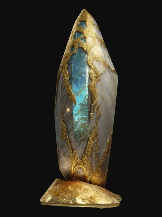 3D model for 5-meter tall, shard of an Amethyst Enigma, ornate details, intricate color, NVIDIA rendering, electric special effects, 4K UHD, ultrarealistic