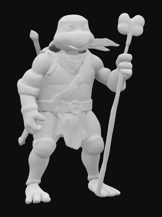 3D model for ninja turtle, #saintpatricks# lucky edition. high detail full equipment. 8k.