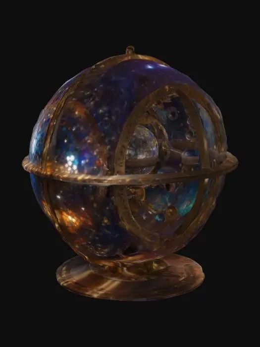 3D model for A 10-meter life-size detailed disco-ball Orrery made of intricate crafted glass, deeply carved details, master craftsmanship, discretionary Christmas decoration, well-lit, 4k, laser lights, fiber optic planets, NVIDIA volumetric lighting. #ChristmasAdventure#