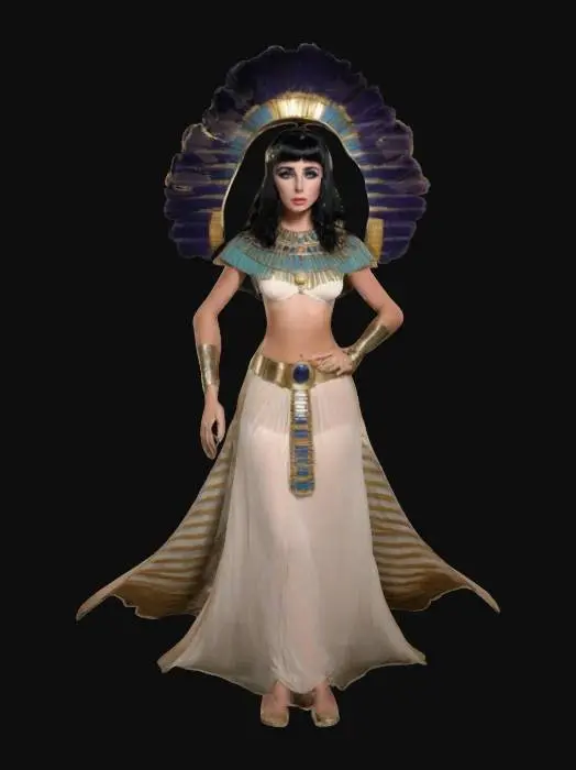 3D model for Elizabeth Taylor as Cleopatra. Dame Elizabeth Rosemond Taylor was a British and American actress and Hollywood icon known for her violet eyes, beauty, and glamorous lifestyle. Her career began in the 1940s as a child actress, and her breakout role in National Velvet (1944) made her a star. In the 1950s, she was one of classical Hollywood's most popular stars. Taylor was the first actress to earn $1 million for her role in Cleopatra. She was also a humanitarian and fashion revolutionary. #women#