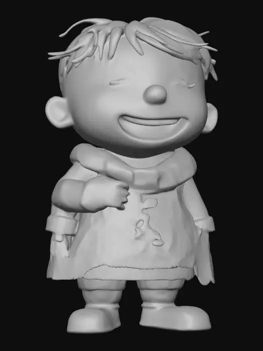 3D model for create Charlie Brown as if he was a real boy as a stylized young urchin wild_boy who has wrapped a Christmas themed blanket over his head. "William S. Burroughs" Interzone theme. he is singing Christmas carols, #ChristmasAdventure# vivid Christmas colorization, NVIDIA OptiX, Daz3D, Renderocity, Ray Traced, rough textures, deeply carved detail, highest quality, highest resolution, insane detailed, z-brush, v-ray, Meshy masterpiece, Meshy prize winning, Christmas lighting.