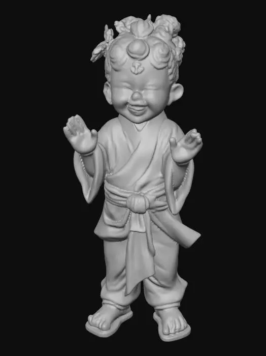 3D model for a life-size figure of a little boy dressed in ornate sky-clad ritual clothing, standing and forming the letter "M" with his arms, leg, and body. NVIDIA OptiX, Renderotica, Daz3D, Renderocity, Ray Traced, rough textures, deeply carved detail, highest quality, highest resolution, insane detailed, z-brush, v-ray, Meshy masterpiece, prize winning, Autumn lighting, #Halloween2025#