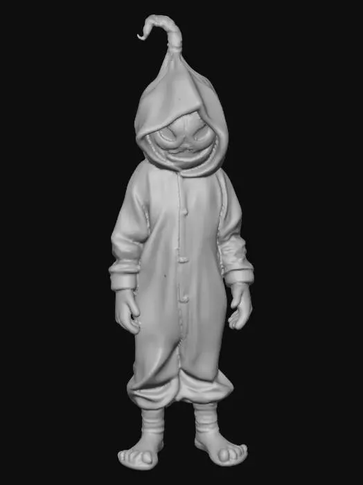 3D model for Sam is the main villain from the movie "Trick 'r Treat". He is a mysterious trick-or-treating young child, who wears an orange, worn out onesie, and a burlap sack over his head. He is a demonic pumpkin-like creature, who enforces the rules and traditions of Halloween!, #Halloween2025#