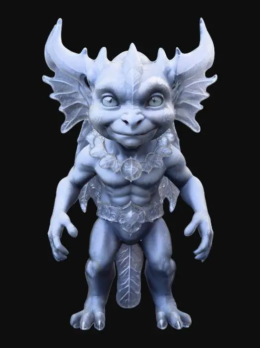 3D model for create a life-size ornate gothic style young gargoyle boy, but made of smoothed ice crystal and coursing from within with the power of Winter. he is standing guard in front of a door decorated with Winter garland. vivid Solstice colorization, NVIDIA OptiX, Daz3D, Renderocity, Ray Traced, rough textures, deeply carved detail, highest quality, highest resolution, insane detailed, z-brush, v-ray, Meshy masterpiece, prize winning,