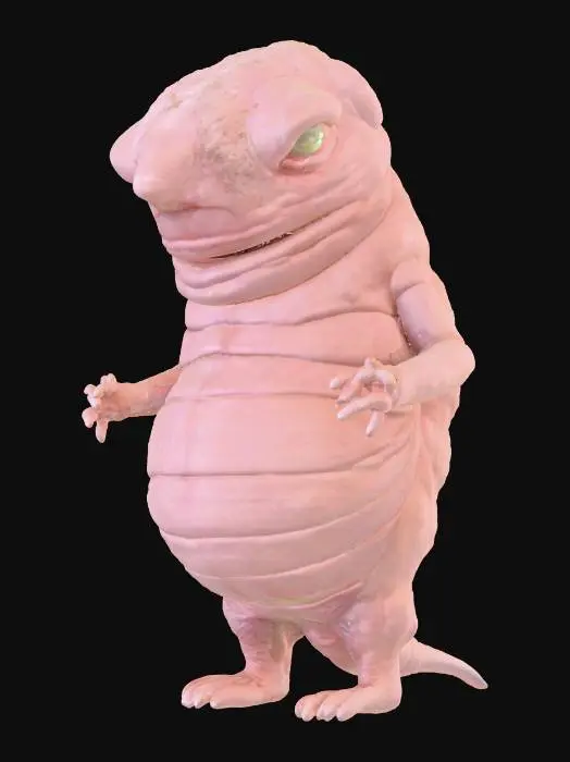 3D model for A man-sized anthropomorphic translucent gross maggot, maggotpunk style, full of pus. 8k, ultra-poly, A-Pose. full body, head to toe, "Bruce Joel Rubin" surreal,