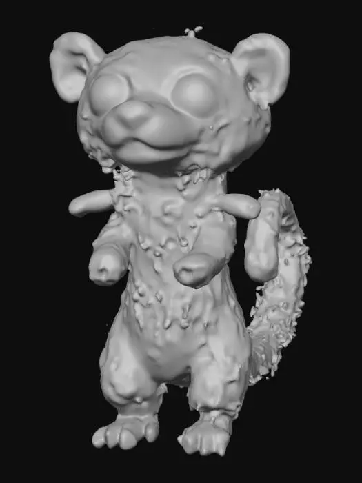 3D model for Design a festive ferret with vibrant red and green hues. His cute, furry body glows with bioluminescence, especially around his Christmas collar. His large, round eyes sparkle like stars, and his expression is joyful and playful. his small, webbed feet are perfect for swimming, and his tail is long and graceful. This aniaml should radiate warmth and festive charm, adding a touch of magic to the Meshy Christmas adventure. #ChristmasAdventure#
