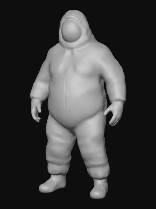 3D model for life-size, 2-meter tall, the backrooms, modern red shiny hazmat suit , biohazard suit, covered in a thin layer of ice. Ultra Realistic, Highly Detailed, T-pose, Full Body, Symmetrical Body, Squid-Games, #Springcolors# <LORA:PiratePunkAI - konyconi v1.0:1>