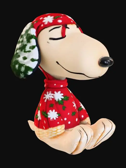 3D model for create Snoopy as if he was a real dog as a stylized dirty dog who has wrapped a Halloween themed blanket over his back. surreal Interzone theme. he is howling Halloween carols, #Halloween2025#, Halloween colorization, NVIDIA OptiX, Daz3D, Renderocity, Ray Traced, rough textures, deeply carved detail, highest quality, highest resolution, insane detailed, z-brush, v-ray, Meshy masterpiece, Meshy prize winning, Halloween lighting.
