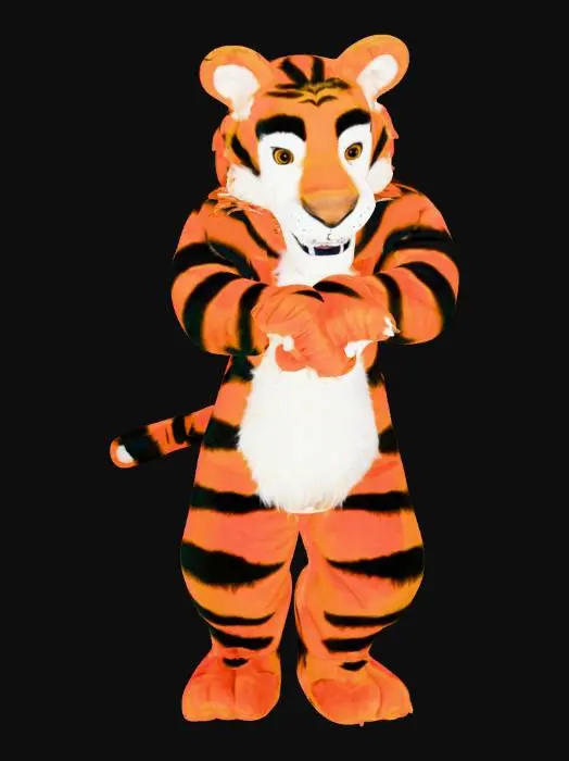 3D model for A costume suit of Hobbes, the tiger character of Calvin_and_Hobbes. a realistic fun tiger, fursuit, mascot costume, high quality fur, incredibly detailed craftmanship., #Christmas2025#