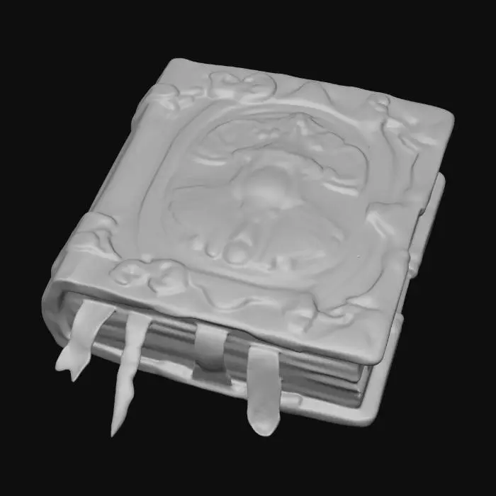 3D model for Krampus's book set of spells, potions, and sexual torture,. vintage Christmas decorations, NVIDIA OptiX, rough textures, Lovecraftian insect creatures, renderotica, renderocity, unreal engine, highest quality, highest resolution, insane detailed, character design, z-brush, v-ray, daz3d, deeply carved detail,