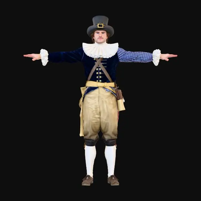3D model for Pilgrim Holiday Ceremonial costume. 1861, #Thanksgiving#