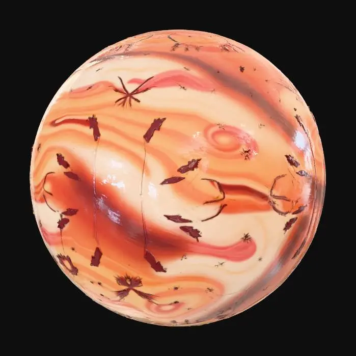 3D model for Make for me please a very large transparent marble with thanksgiving themed swirls inside it. It need to be perfectly round. 8K details and surface. #Thanksgiving#