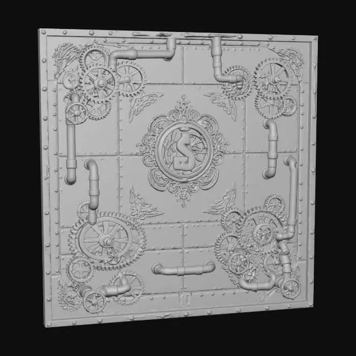 3D model for A ceiling panel. screampunk style. highly detailed.