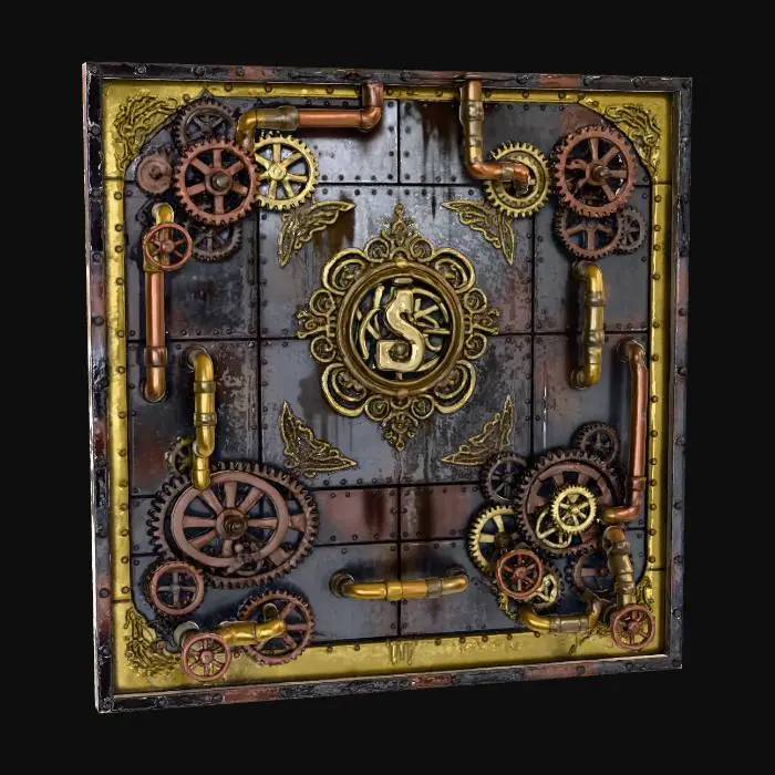 3D model for A ceiling panel. screampunk style. highly detailed.