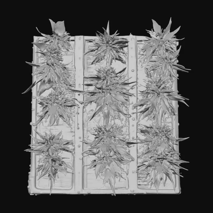 3D model for modular, pot-punk, Marijuana-tech wall-panel., #Christmas2025#