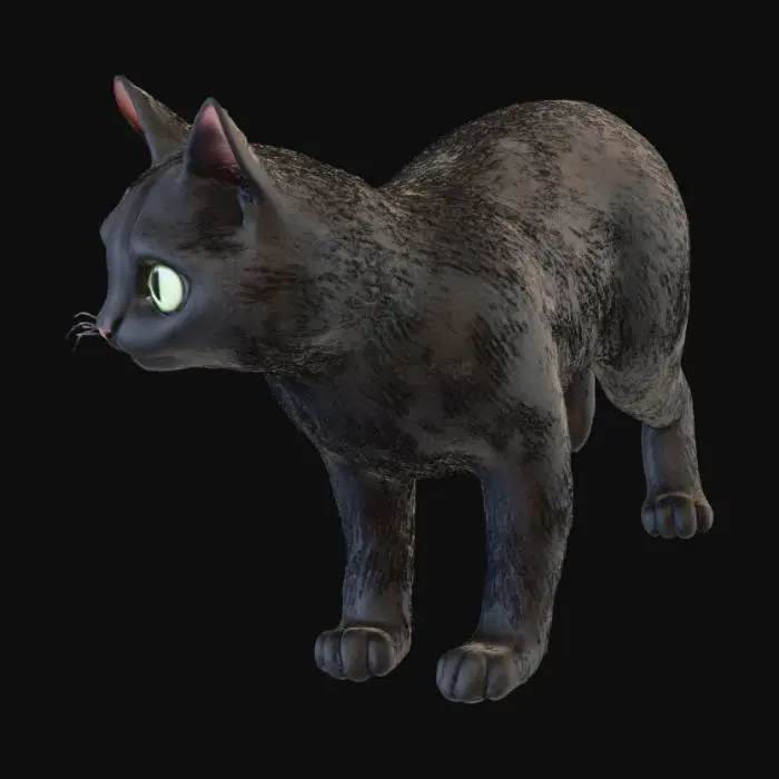 3D model for Please make a ULTRA REASISTIC BLACK CAT 3d model
