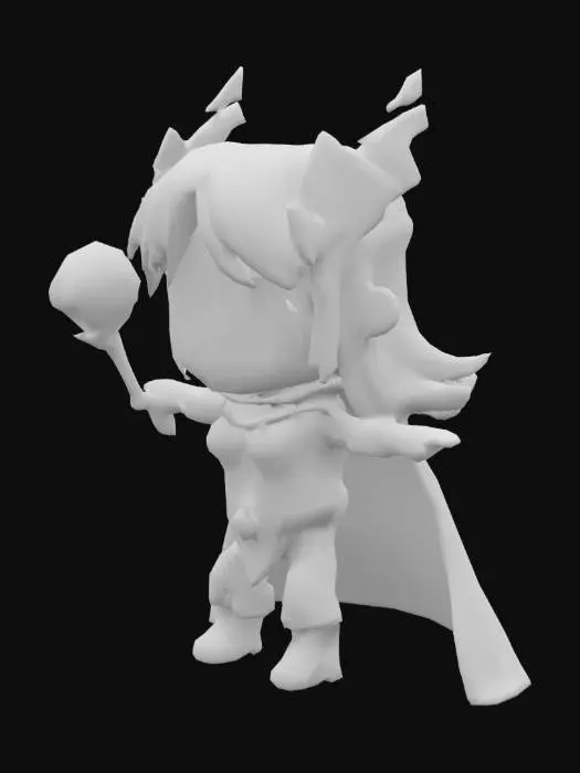 3D model for thor, character, chibi style, Clash of Clans, Game Assets, T-pose, Stylized