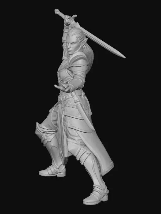 3D model for female drow warrior