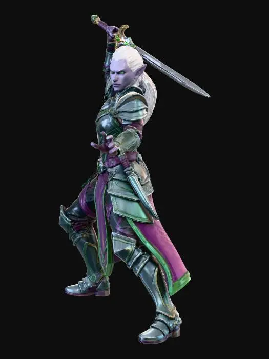 3D model for female drow warrior