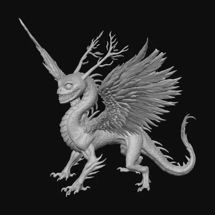 3D model for make its head more round and add more wicked looking teeth, bigger and rounder eyes, larger wings, longer neck