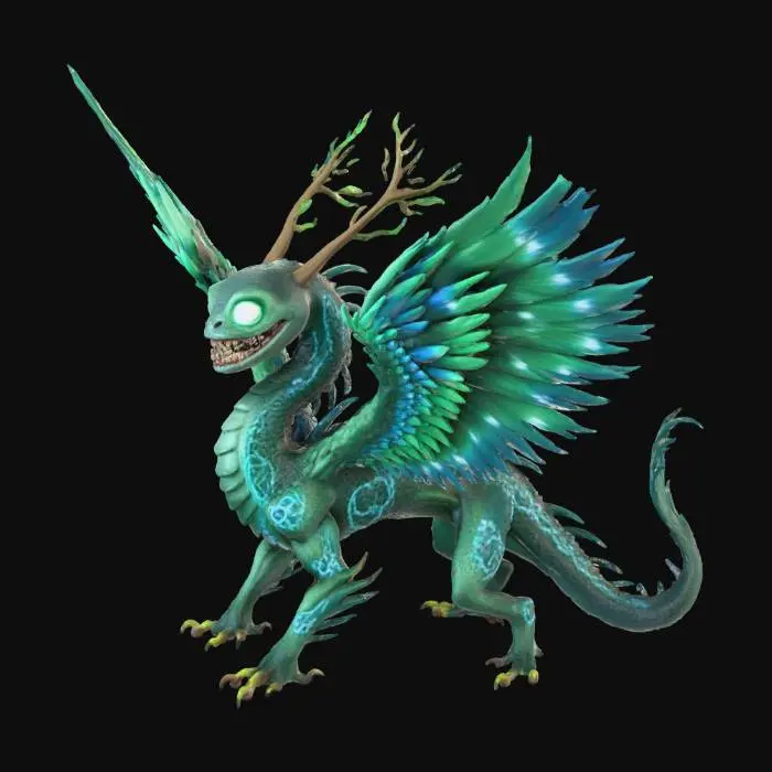 3D model for make its head more round and add more wicked looking teeth, bigger and rounder eyes, larger wings, longer neck