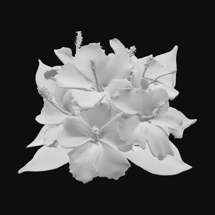 3D model for High resolution bunch of tropical flowers