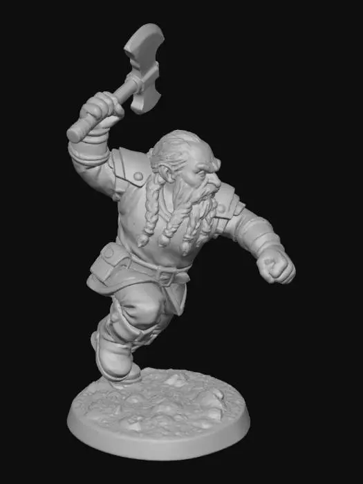 3D model for Charging Dwarf Warrior
