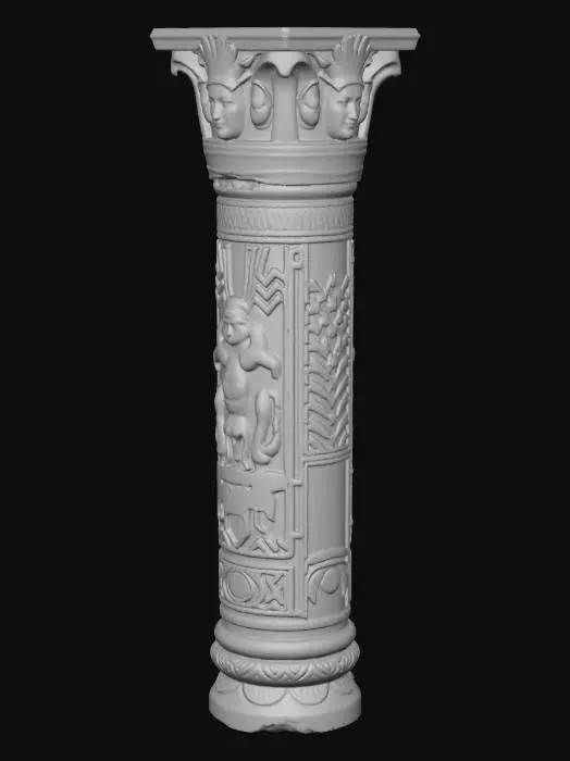 3D model for Four Carved Tribal Columns