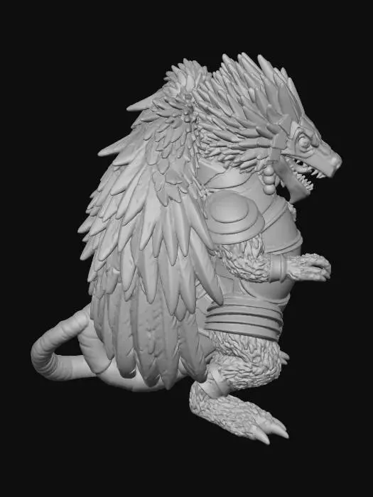 3D model for Armored Dragon Warrior