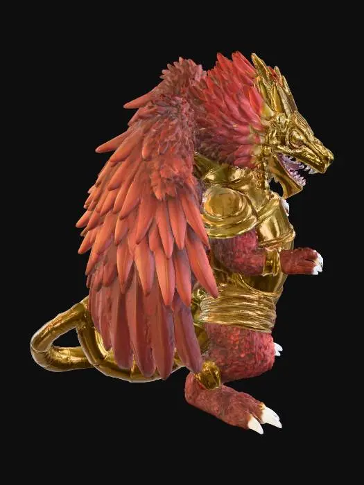 3D model for Armored Dragon Warrior