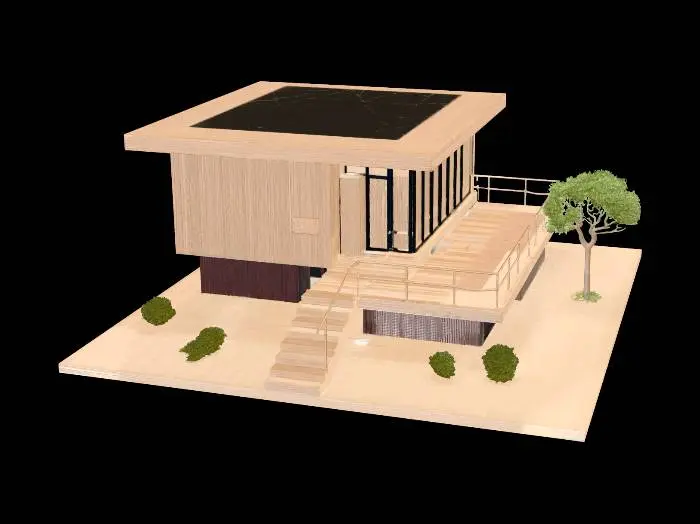 3D model for Cantilevered Timber House