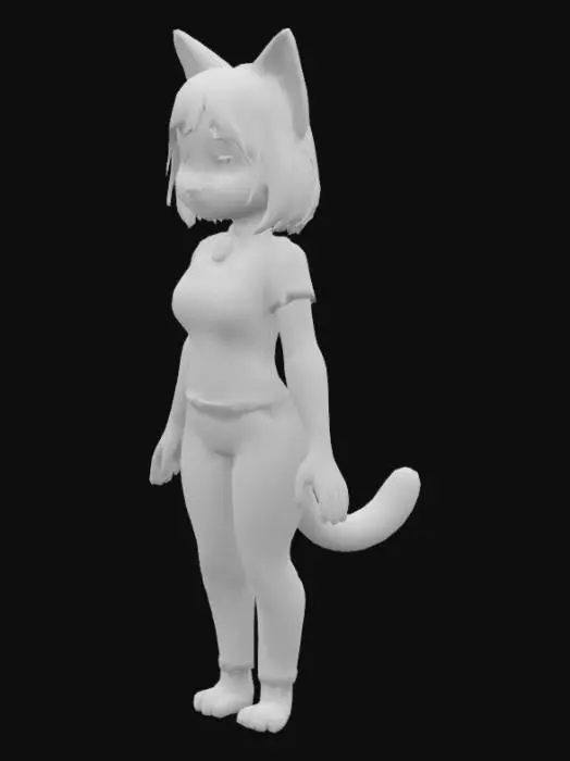 3D model for Anthropomorphic Feline in Casual Attire