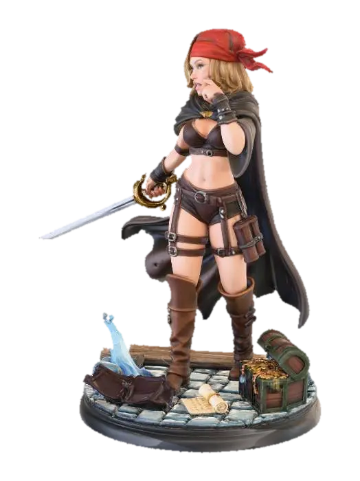 Adventurous Treasure Huntress - Quest 3D model, vytvořený pomocí AI