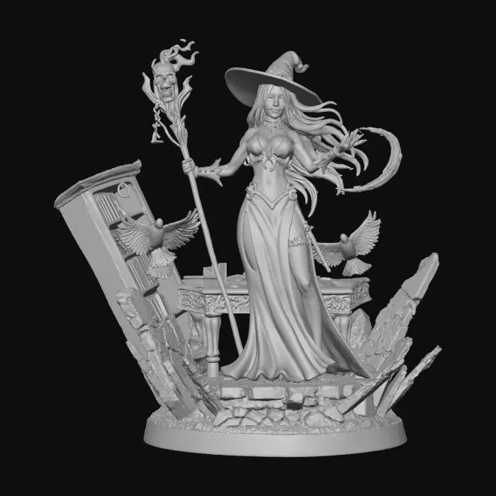 3D model for Enchanted Witch Tableau