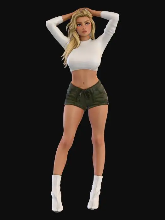 3D model for styl:
cel-shading render 3D kobiety ze zdjęcia, bardzo realistyczny, zachowaj podobieństwo twarzy postaci ze zdjęcia,
tło: #2B2E34