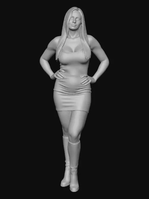 3D model for Lady in Red Dress