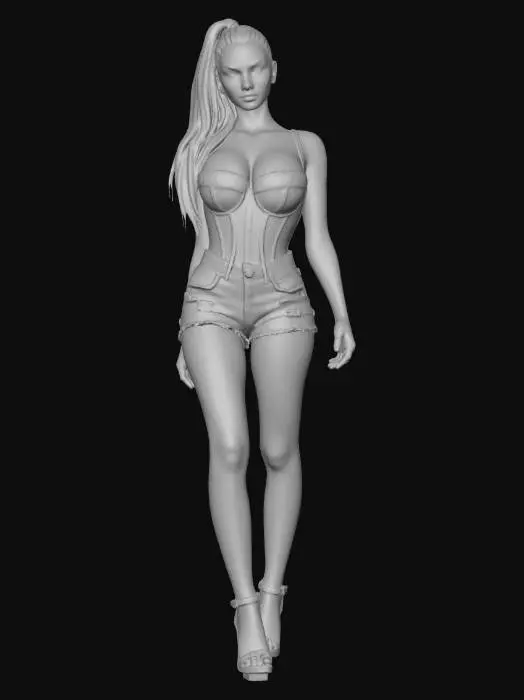 3D model for Crimson Lace Corset on a Bed