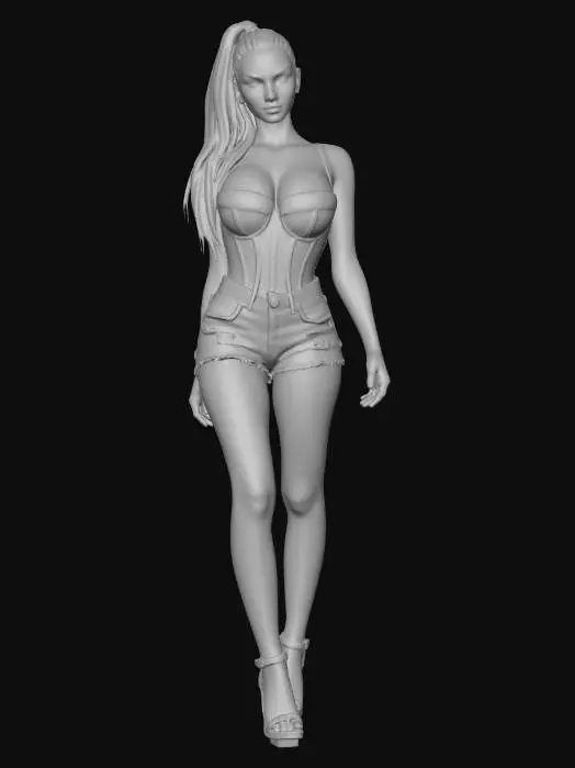 3D model for Crimson Lace Corset on a Bed