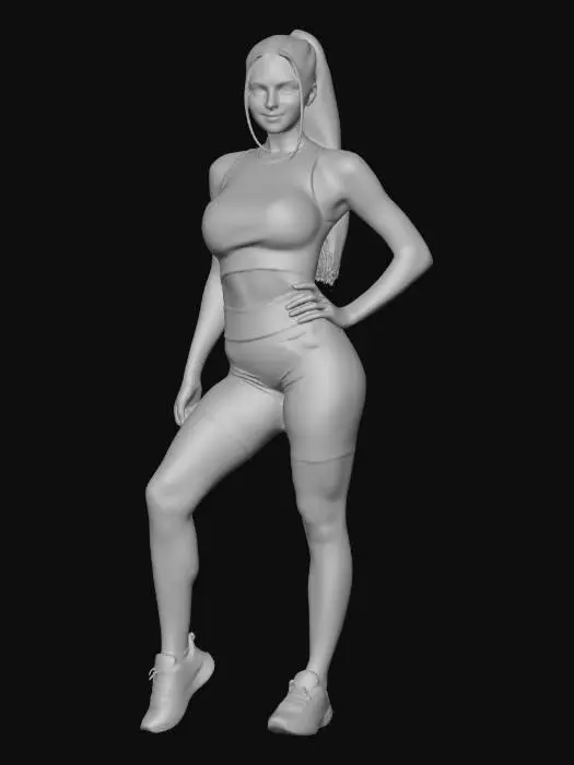 3D model for Athlete in Black and Red Activewear
