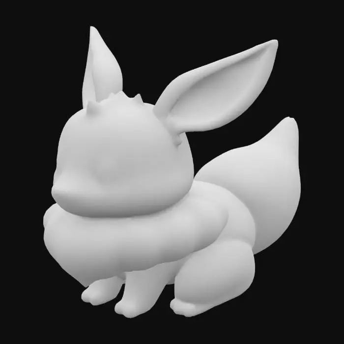 3D model for 宝可梦风格 伊布 大眼睛 可爱