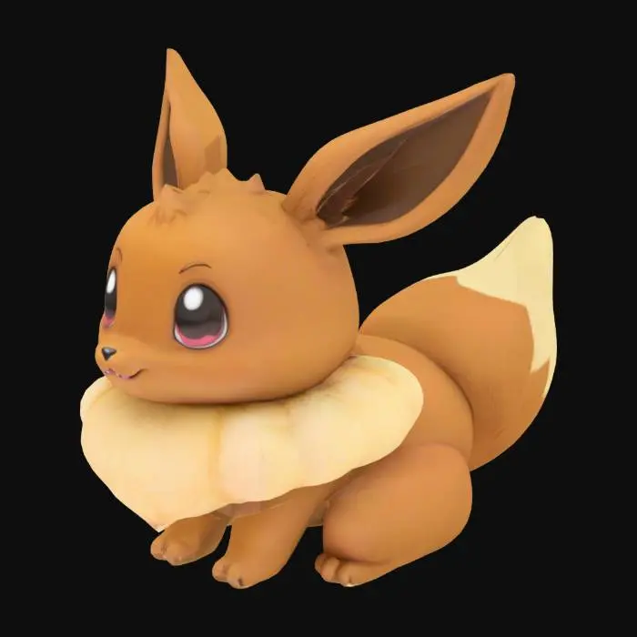 3D model for 宝可梦风格 伊布 大眼睛 可爱