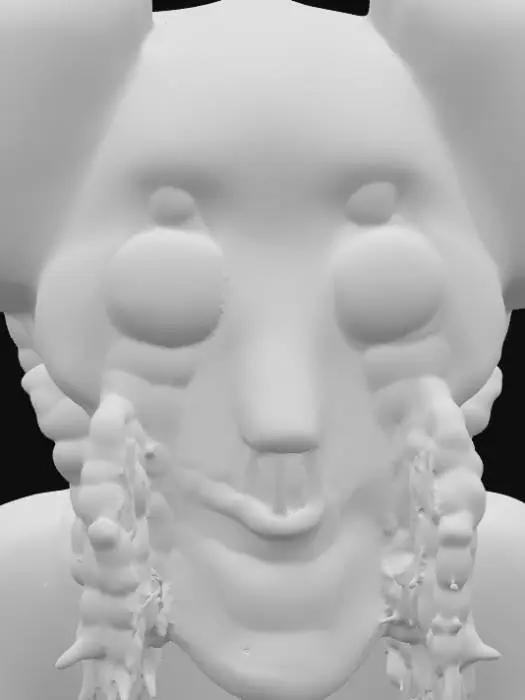 3D model for Red Twin Buns Character