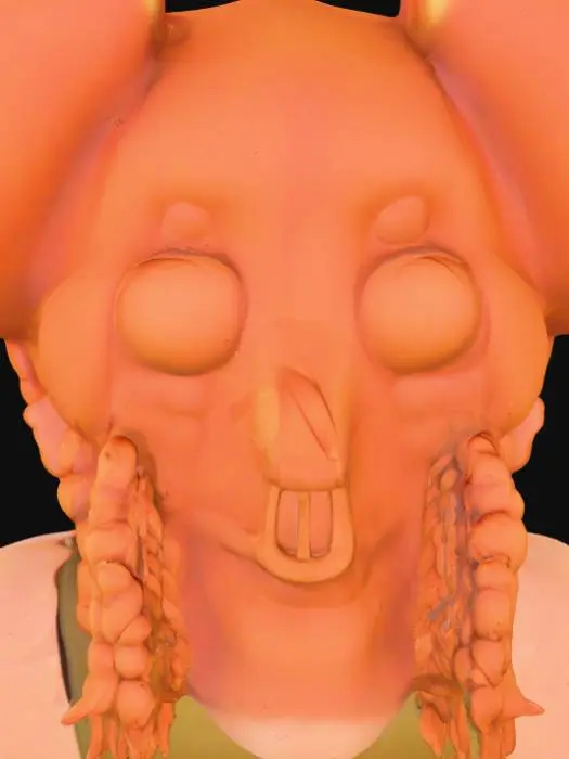 3D model for Red Twin Buns Character