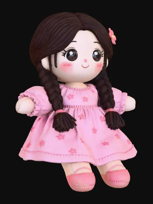 3D model for Pink Flower Girl Doll