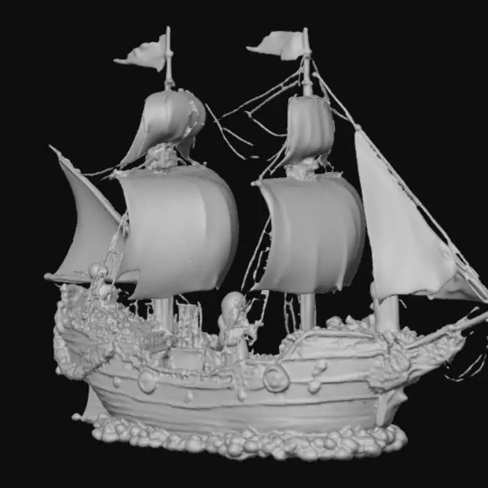 3D model for “Prepare a splendid ship in which I may continue my journey. Let the hull be of fine gold, the masts of silver, the sails of brocade; let the crew consist of twelve young men of noble appearance, dressed like kings. St. Nicholas will be at the helm. As to the cargo, let it be diamonds, rubies, emeralds, and carbuncles.