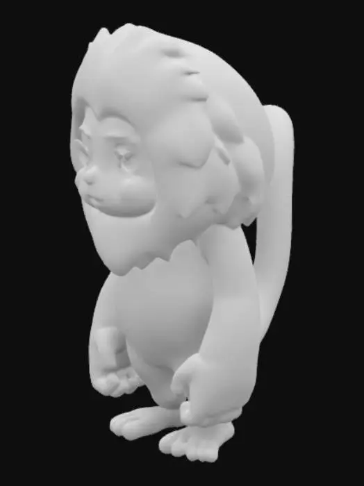 3D model for Snowy Monkey Cartoon