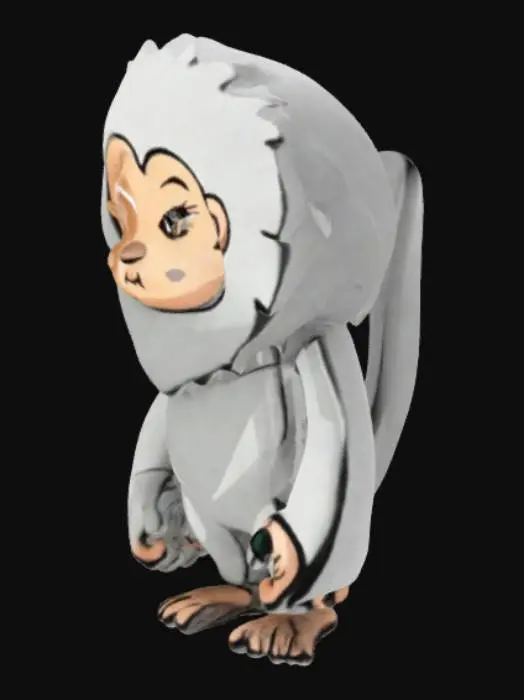 3D model for Snowy Monkey Cartoon