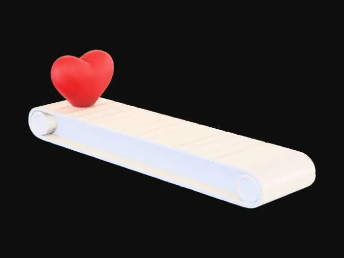 3D model for Heart on Conveyor Belt